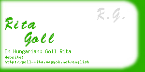 rita goll business card